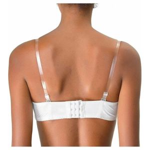 2 Pairs = 4 bra straps. Adjustable Transparent Invisible Clear Plastic