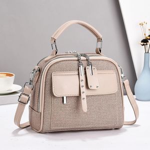 Woman Only Women's Luxury Nude Crossbody Bag - Elegant Champagne Top-Handle Handbag - Stylish Shimmer Shoulder Bag