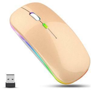 White Label  Colorful LED 2.4G Rechargeable Mouse - Gold
