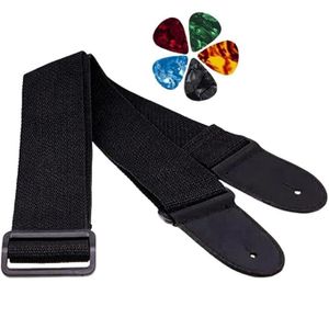 Bn Guitar Strap Adjustable Buckle Polyester Belt For Acoustic/Bass/Electric Guitars, 5 Guitar Picks (Multcolor)
