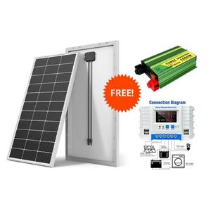 Solarmax 200 W Solar Panel 600W Monocrystalline All Weather Solar Panel + Free 30A Solar Charge Controller +  Free 1000 Watts Solar Inverter DC to AC 1000W Inverter