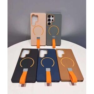 MagSafe Wireless Charge Silicone Strap Grip Matte Magnetic Protective Case with Slim Anti-Fingerprint Design for Samsung Galaxy A26 - Navy/dark Blue