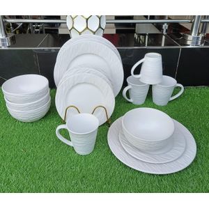 24 pc dinner set White