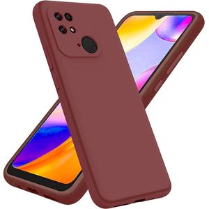 Soft Silicone Back Cover for Xiaomi Redmi 10C - Maroon, anti-fingerprint, anti-scratch, durable silicone case