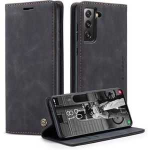 Caseme Retro Wallet Flip Cover for Samsung Galaxy S21–Premium PU Leather Kickstand Case with Card Slots