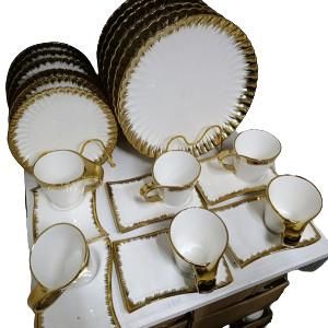 Ceramic 24pcs Faded Gold Dinner Set