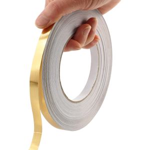 Immediately peel and stick gold metallized polyester film process tape, self-adhesive wall molding decoration, with a vibrant mirror surface, for DIY project decoration art, 55 yards x 0.39 inches