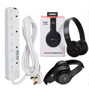 Power King HOME BEST 4 WAY POWER EXTENSION WITH LONG CABLE+FREE BLUETOOTH HEADPHONES