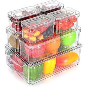 7pcs stackable Fridge storage organizers