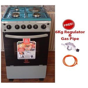 Eurochef 50x55 Cooker, 3 Gas Jet Burners + 1 Electric Hot Plate, Electric Oven Cooker+Gifts