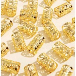Adjustable Hair Braid Beads Rings Cuff Metal - 50pcs