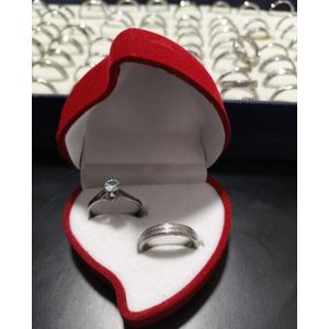 Classical Silver plated Solitaire Double Wedding ring Engagement ring Proposal Statement Ring with (free gift box)