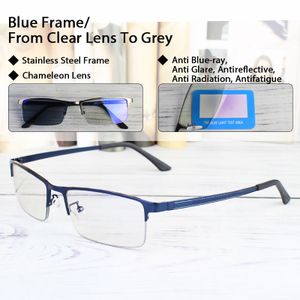 Fashion Photochromic Sun Glasses Men Anti Blue Light Glasses Frame