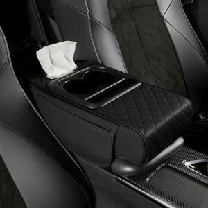 Car Armrest Organiser – Storage Box with Dual Bottle Holders