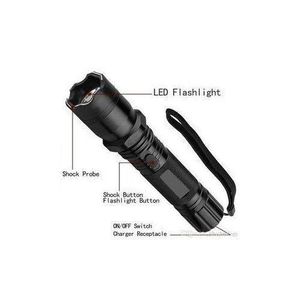 Metallic Torch LED Flashlight 1101 Type Rechargeable Security Self Defence With Electric Shock