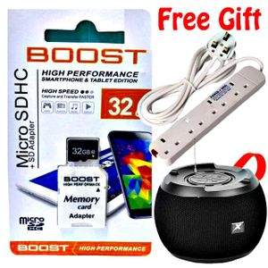 Boost 32 GB Micro SDHC Memory card // 4 Way Extenion Cable // C15 Bluetooth Speaker 