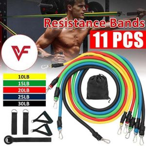 11pcs Fitness Strength Elastic Yoga Resistance Rubber Bands Exercise Bands Home Office Gym 