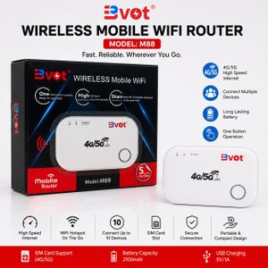 BVOT M88 Portable 4G/5G Wireless MiFi – Pocket-Sized Mobile Wi-Fi for Travel, Home, Office, Connect Multiple Devices, Fast Boot, Long Battery Life, High-Speed Internet 150Mbps