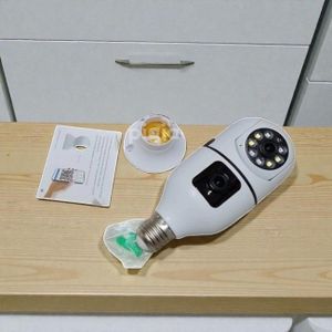 Night Vision Panoramic V380 Pro 1080P Full HD 2MP PTZ Rotating Dual Lens Wifi Bulb Camera with Infrared LEDs, Cloud Storage and App Control