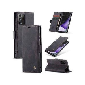 Caseme  Leather Case For Samsung Galaxy Note 20 Ultra,CaseMe Anti-Fall Retro Handmade Leather Magnetic Wallet Flip Case With Kickstand And Cash Slot/Card Slots For Samsung Galaxy Note 20 Ultra (Black