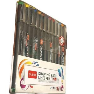 JUPAI Drawing Pens Set Of 12 Water Proof Light Fast Cartoon Sketching nk