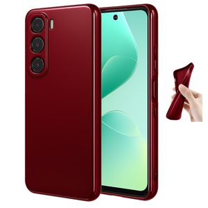 Soft Silicone Slim Fit Cover Anti-Scratch Shockproof Case for Infinix Hot 60 Pro+ - Maroon