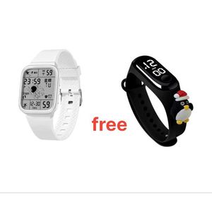 Buy 1 get 1  free Student Watches Couple Electronic LED Digital Watch For Men Watch Sport Waterproof Multifunctional Alarm Clock Man