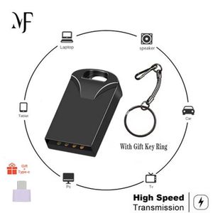 Metal OTG Key Chain Style Usb Flash Drive Type-c 64GB 512GB Memory Stick TB Large capacity Mini Pen Drive 2.0 3.0