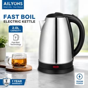 AILYONS 2L Stainless Steel Electric Kettle | 1500W Fast Boil | Auto Shut-Off | Boil Dry Protection | 1 Year Warranty