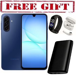 Samsung GALAXY A17, 6.7'' HD+, 6GB RAM + 128GB ROM, DUAL SIM, 50MP, 5000mAh  COMES WITH FREE    STRAP WATCH , POWERBANK AND AIRPODS FOR YOU  BLUE 