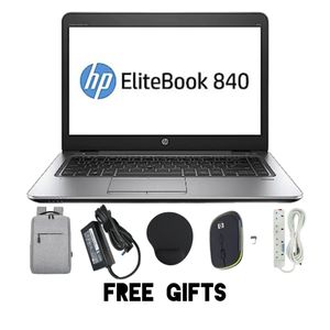 HP 8GB RAM 256GB SSD EliteBook, Laptops, Refurbished Slim  840 G1 , 14'' Screen Display Intel Core i5 Laptop,  Bluetooth,Webcam, Windows 11 PRO Activated, Office & Basic software Installed + Free Bag + Charger + wireless Mouse,MousePad + Extension