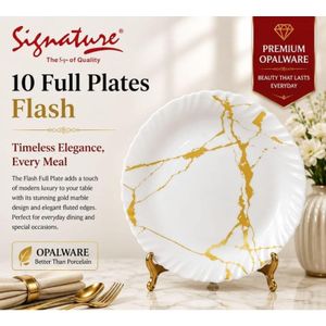 Signature 10 Opalware Glass Full Plates Flash