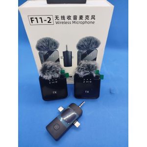 F11-2 Wireless Lavalier Microphone 3 In 1 Receiver For Type