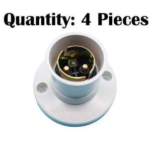 4pcs Bakelite B22 Pin Type Wall Lamp Holder Bulb Base Light Socket Power Electricity