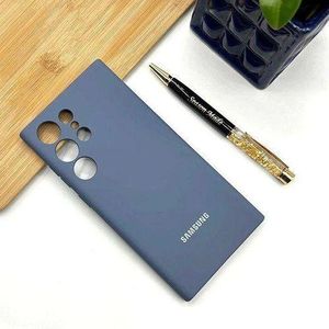 Samsung Galaxy S23 Ultra Liquid Silicone Case Cover-blue