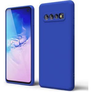 Soft Silicone Slim Fit Cover Anti-Scratch Shockproof Case for Samsung Galaxy S10 - Blue
