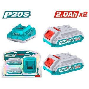 TOTAL TFBCPK1222 P20S Lithium-Ion battery and charger kit 20v 2.0Ah *2