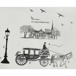 Vintage European Horse Carriage Wall Sticker