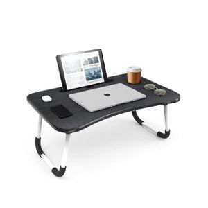 Breakfast Laptop Work Table Foldable MDF Bed Desk Portable Study Table for Home Office Students Reading Gaming with Stable Legs and Spacious Surface