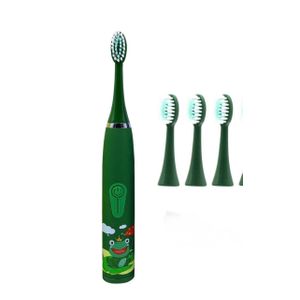  Kids Electric Toothbrush Children Teeth Cleaner With 3 Replacement Brush Heads Soft Bristles+ FREE Battery - Battery Operated