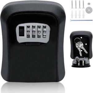 Key Safe Wall Mounted Key Lock Box Outdoor 4 Digit Combination Lockbox
