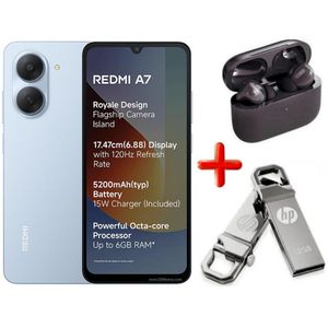 XIAOMI Redmi A7, 6.88", 3GB RAM + 64GB ROM Storage, (Dual Sim), 5200mAh Battery, 13MP, (1 YR WARRANTY) - BLUE + FREE GIFTS INCLUDED