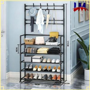 LM Multifunctional Shoe Rack - 5 Tier -  Black