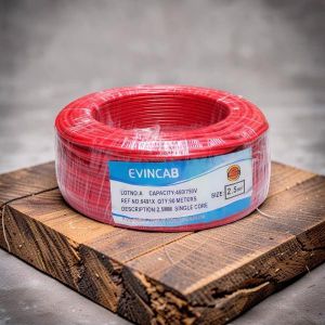 Evin  Red 2.5mm Single Core Super Quality Moisture & Corrosion Resistant Wiring Cable 