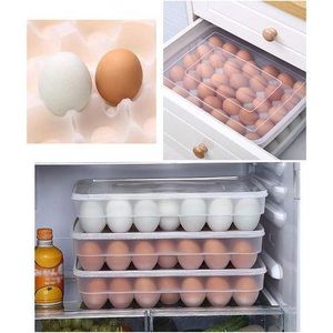 product_image_name-Generic-Kitchen Plastic Egg Holder Trays,34 Eggs Storage Box,Non Slip Eggs Carrier Container for Refrigerator (Clear - Holds 34 Eggs)-8 Kitchen Plastic Egg Holder Trays,34 Eggs Storage Box