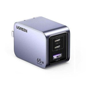 Ugreen  Nexode Pro 65W GaN Fast Charger (X755) – 3-Port Ultra Compact Charging Hub with USB-C PD + USB-A – Includes 1.5M 100W USB-C Cable – Fast Laptop & Mobile Charging Solution for MacBook, iPhone & Android (UK Plug, Grey)