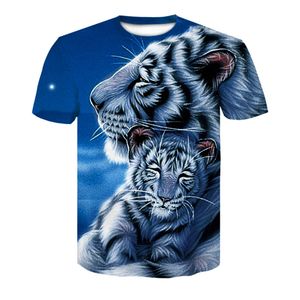 Men's Cool 3d Tiger Graphic Print T Shirt, Summer Funky Street