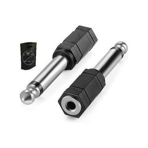 Headphone Audio Jack Aux Converter Connector Plug (1/4 Inch) 3.5mm (1/8 Inch) 6.35mm- 2 Pack)