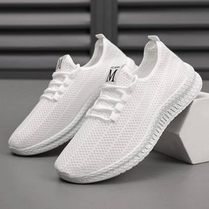 Men's Sneakers Breathable Sports Shoes Running Sneakers-White