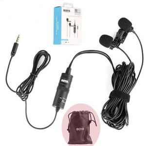 BOYA BY-M1DM Dual Microphone for 2-Person Podcast, Film Shooting, and Media